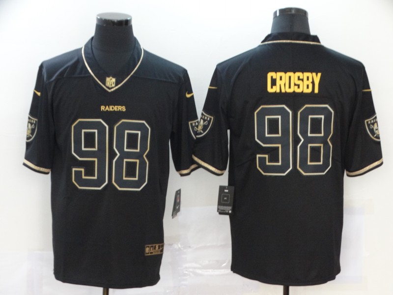 2020 Nike NFL Men Oakland Raiders #98 Crosby black golden Limited jerseys->miami heat->NBA Jersey